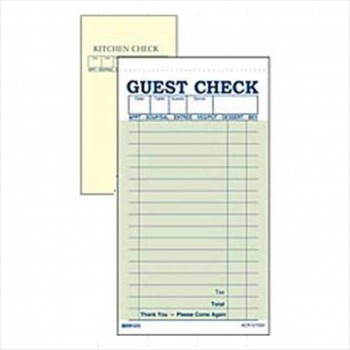 2-PART GUEST CHECK BOOK